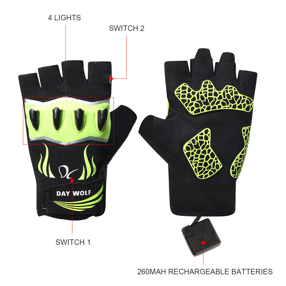 LED Flashlight Gloves for Cycling ,Working, Fishing - Daywolf
