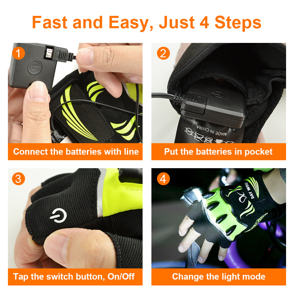 LED Flashlight Gloves for Cycling ,Working, Fishing - Daywolf – Day Wolf