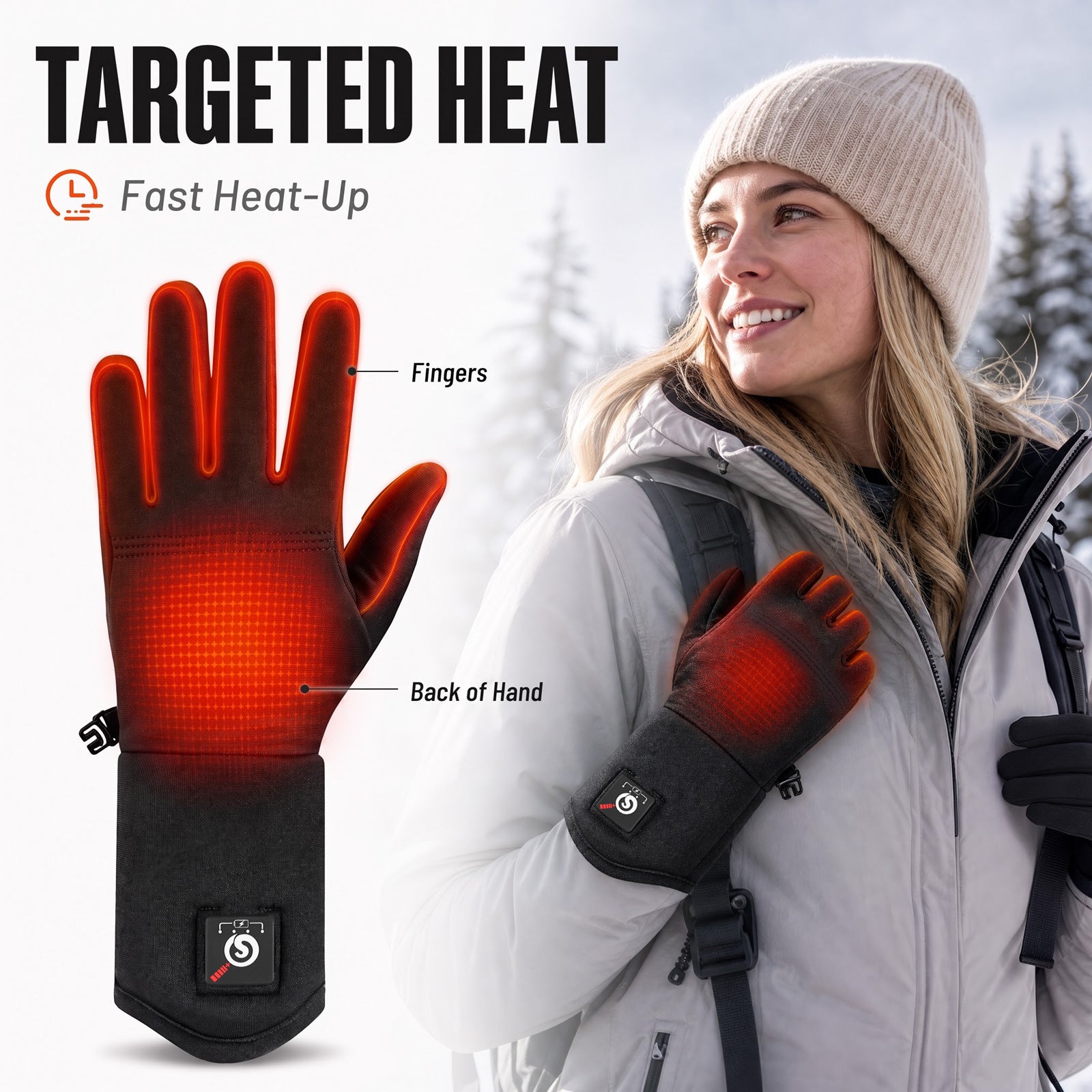 Day Wolf Top touch screen performance Slim Heated Liners Gloves