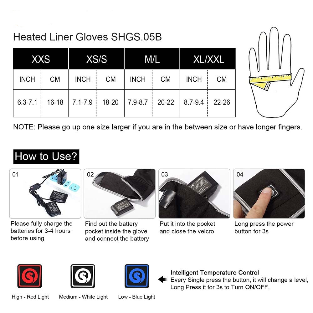 Slim Fit Heated Glove Liners