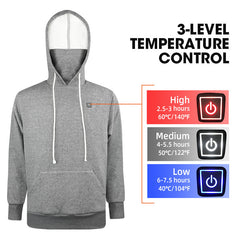 Unisex Heated Pullover Hoodie With Core Heating