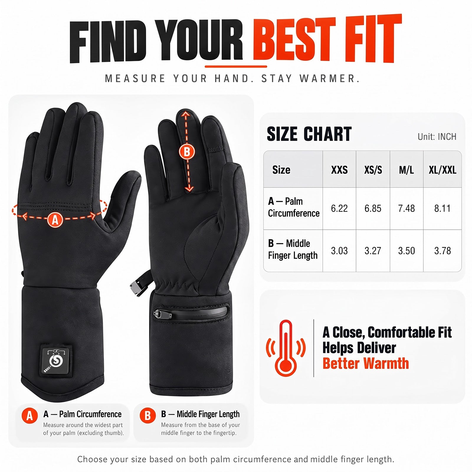 Day Wolf Top touch screen performance Slim Heated Liners Gloves