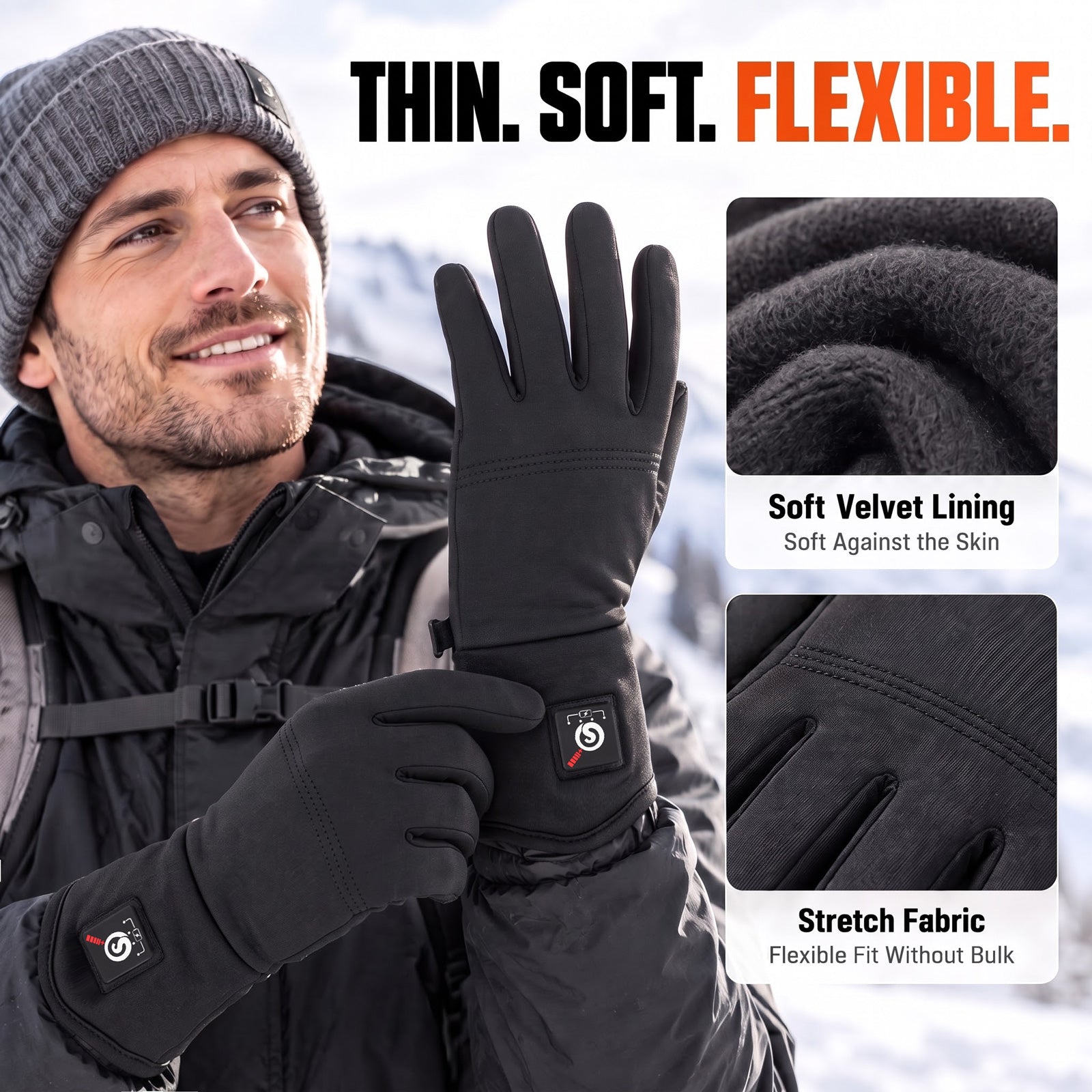 Day Wolf Top touch screen performance Slim Heated Liners Gloves