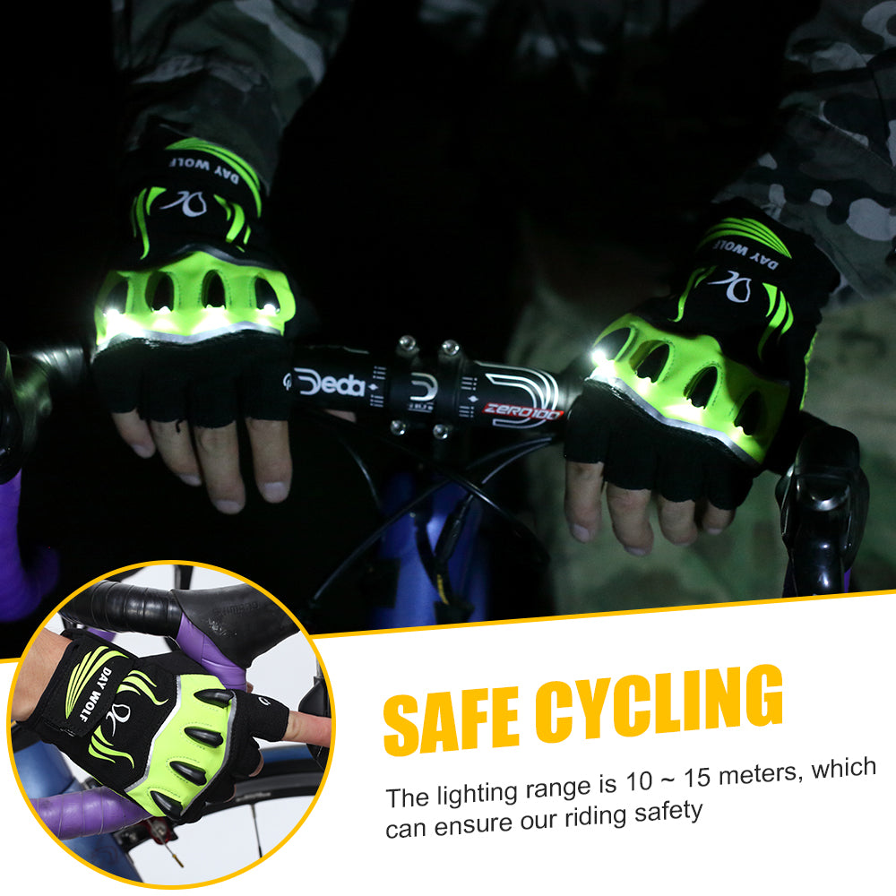 LED Flashlight Gloves for Cycling ,Working, Fishing - Daywolf
