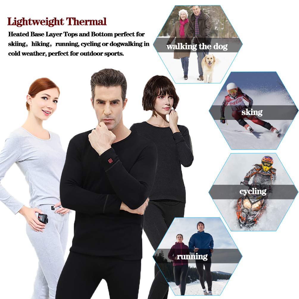 Heated Base Layer for Men's Thermal Underwear and Winter Clothing