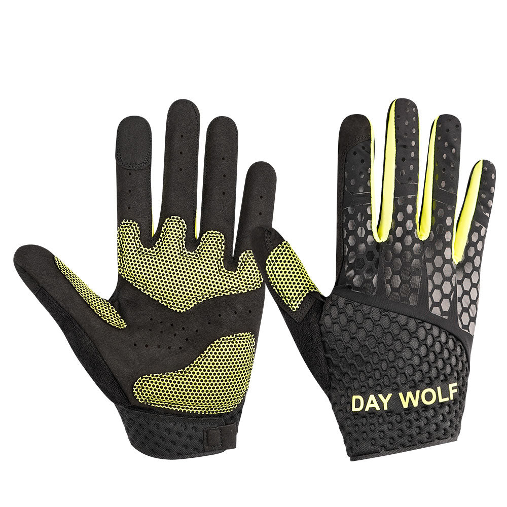 Workout Gloves Men Women Full-Finger Cycling - Padded Palm Breathable – Day  Wolf