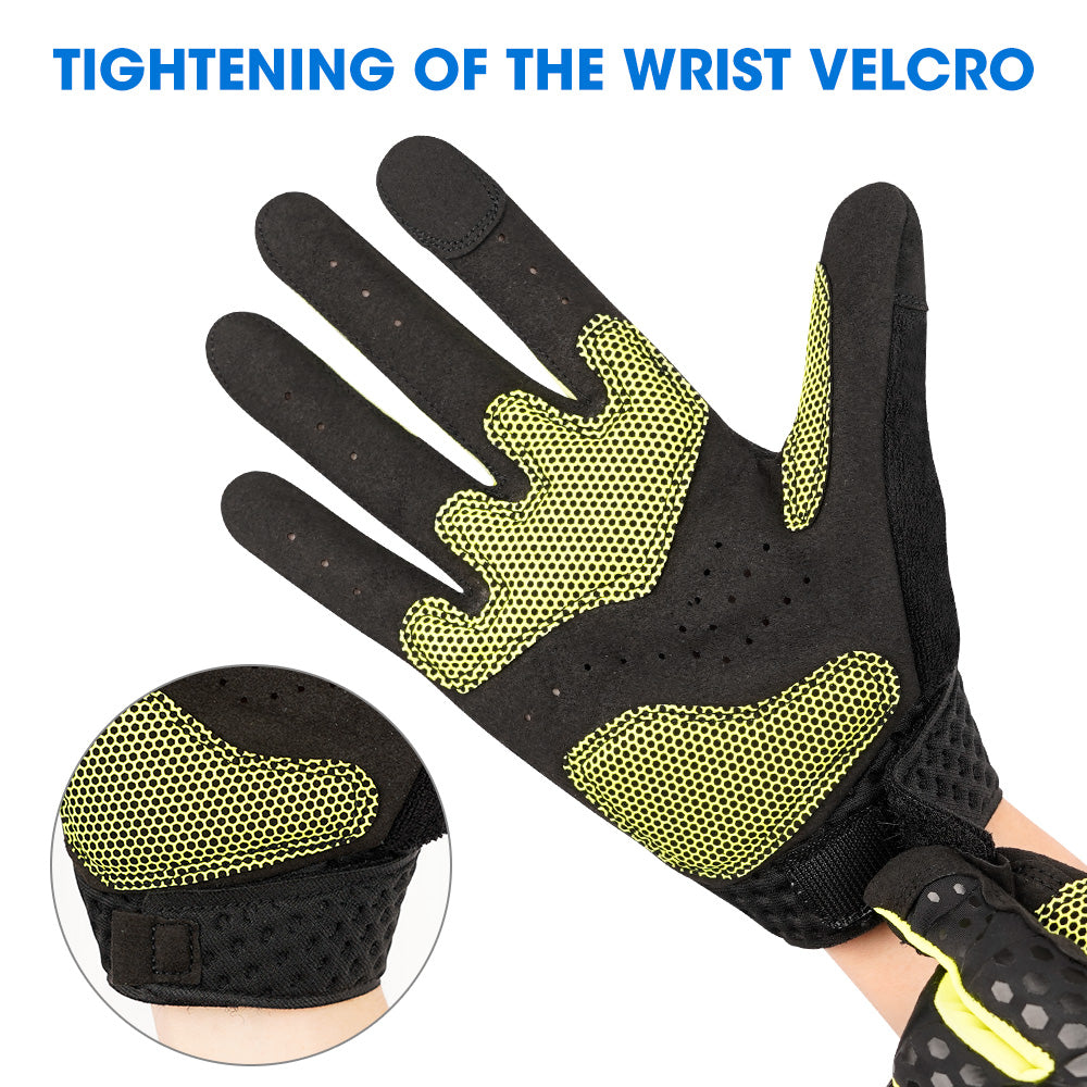 Workout Gloves Men Women Full-Finger Cycling - Padded Palm Breathable
