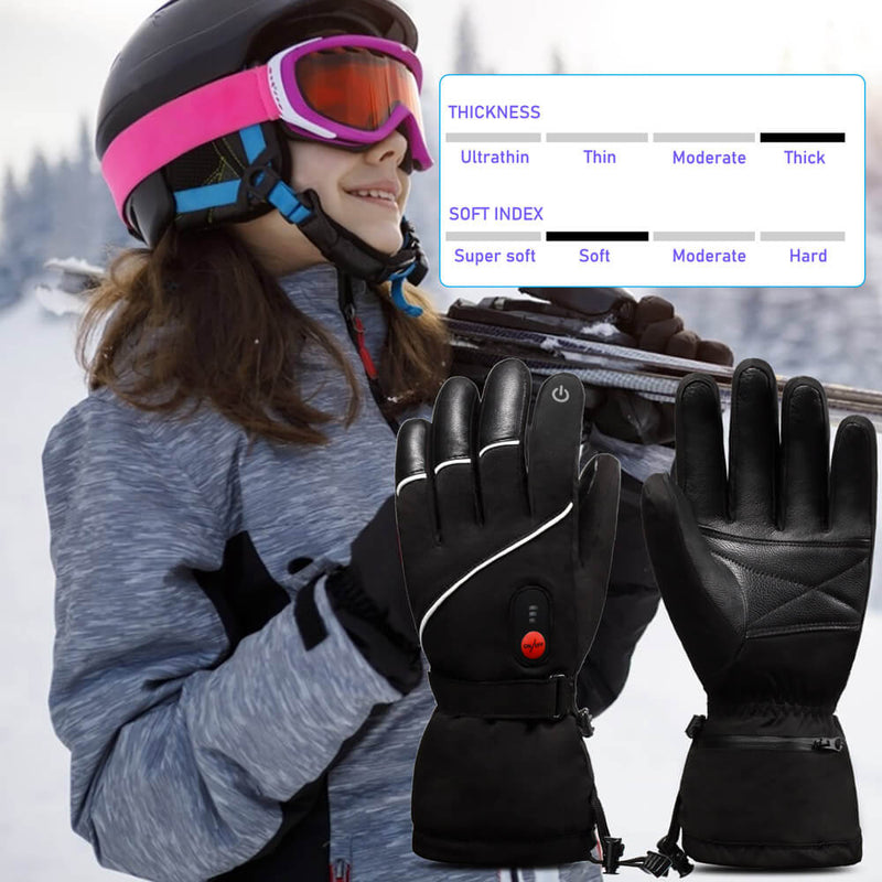 Day Wolf Convenient Dual Switch Heated Ski Gloves - The Classic Edition