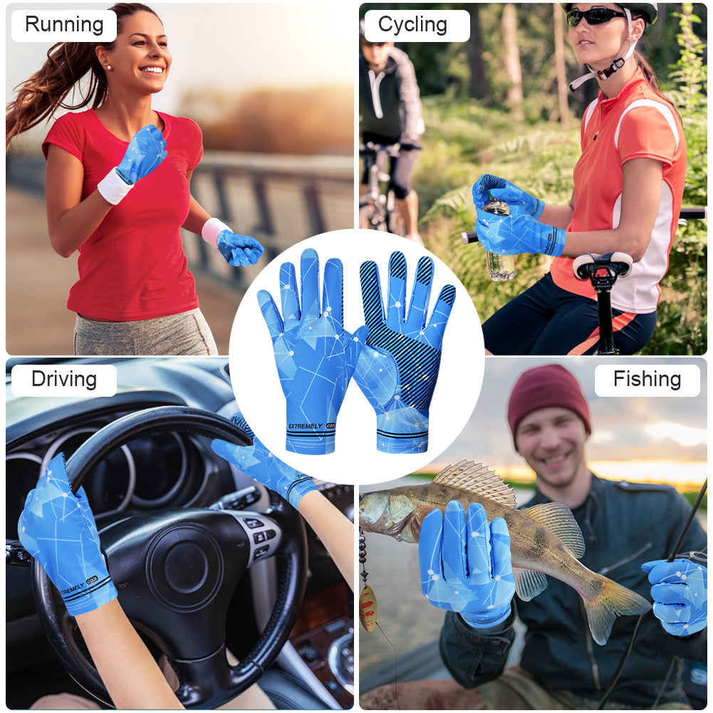 Workout Ice Silk Gloves Men Women Full-Finger Cycling - Padded Palm Br –  Day Wolf
