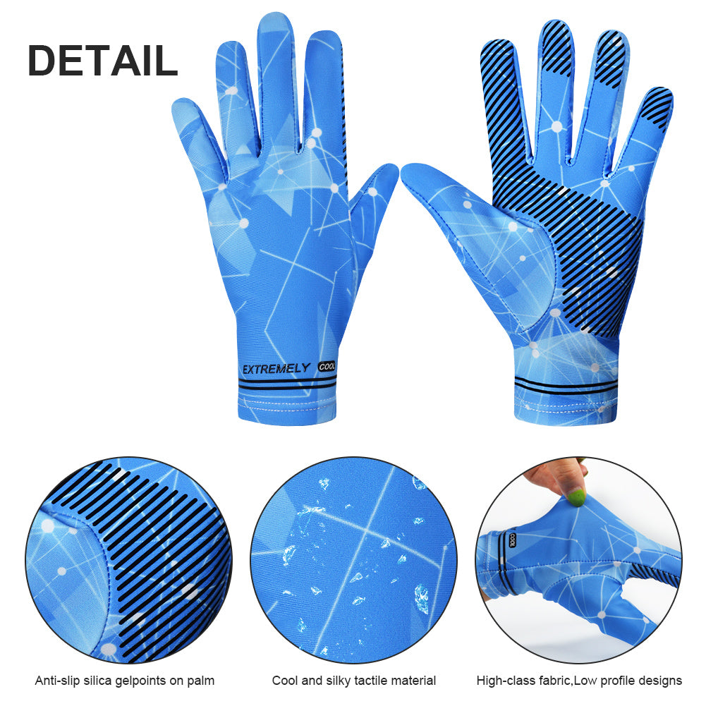 Workout Ice Silk Gloves Men Women Full-Finger Cycling - Padded Palm Breathable Fitness Sports Exercise Touch Screen Grip Training