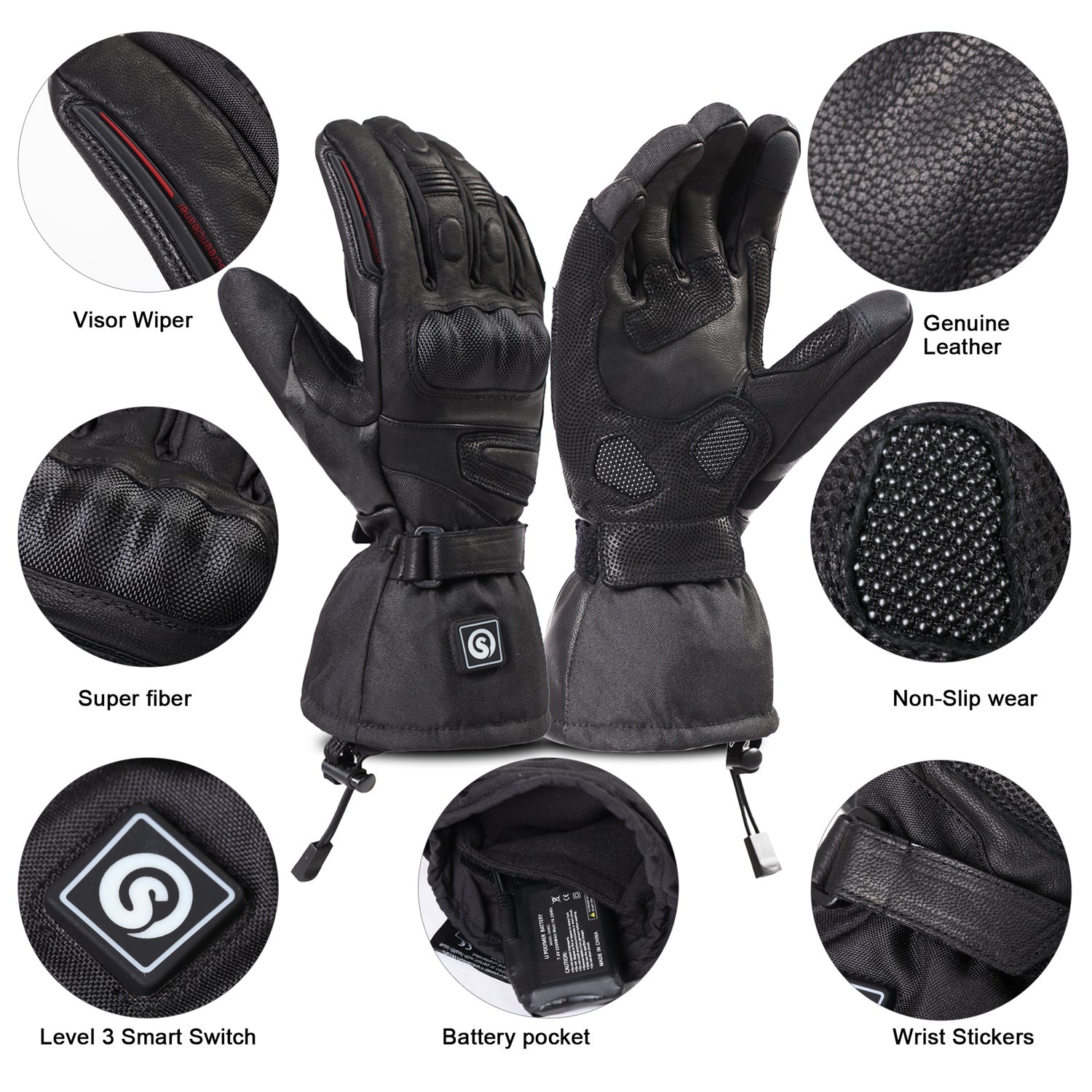 Day Wolf SDW03 Heated Motorcycle Gloves