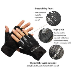 Fingerless Fitness Gloves - Day Wolf & Black