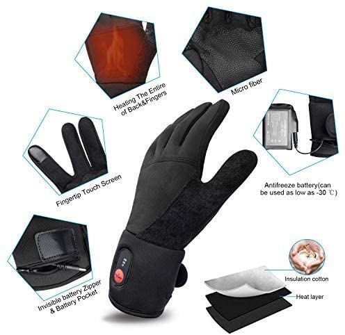 Sun Will Non-Slip Thin Heated Liner Gloves