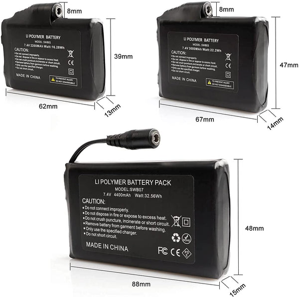 Snow Deer – Batterie Lithium Rechargeable 7.4v, 2200mah