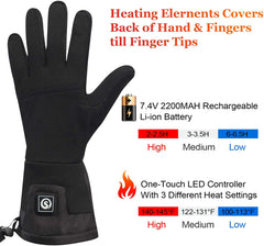 SNOW DEER  Super Soft Thin Rechargeable Battery Glove Liners