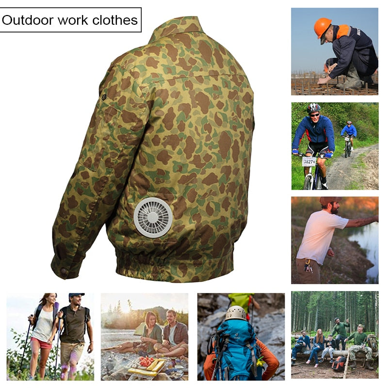 Air Conditioning Fishing Clothes Suit Cotton Fabric Wear-resistant Anti-wrinkle High Temperature Overalls Heatstroke Safe 2021