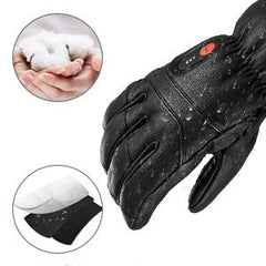 DAY WOLF  Electric Rechargeable Battery Leather Thick Heated Gloves Waterproof
