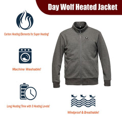 Electric Battery Heated Men Jacket clothing 7.4V 5200mAh 3 Levesl Temperature Control for Winter Warm