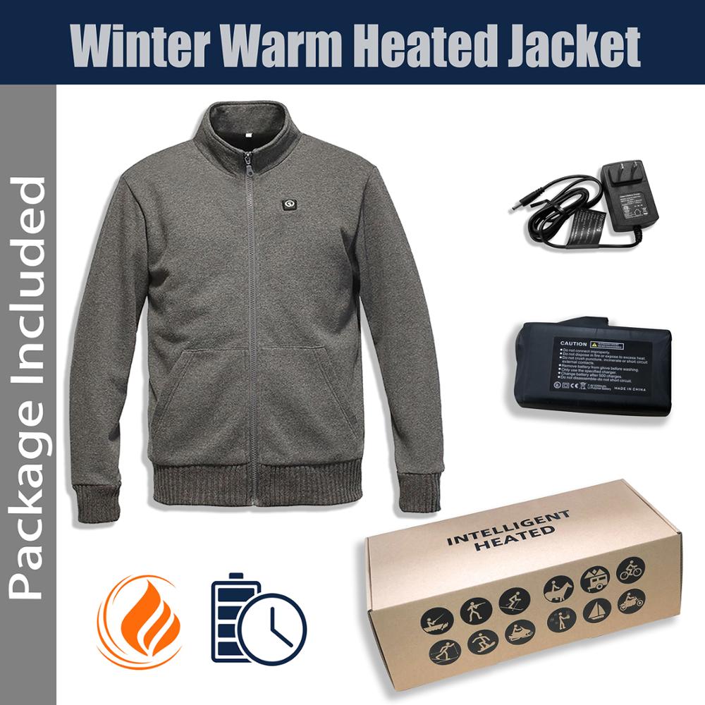 Electric Battery Heated Men Jacket clothing 7.4V 5200mAh 3 Levesl Temperature Control for Winter Warm