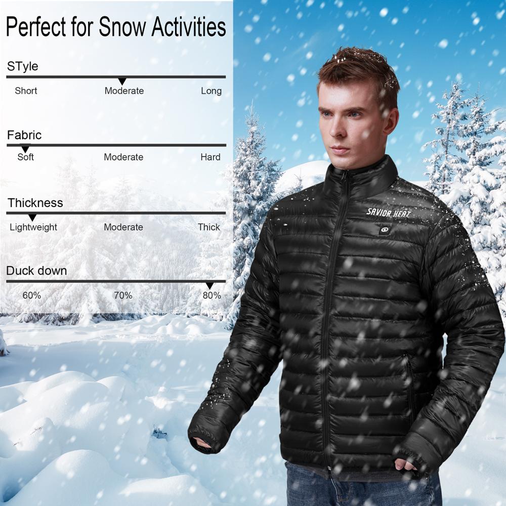 Winter electric battery heated down jacket men clothing outdoor battery hiking heating jacket