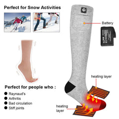 7.4V Thermal Men Women Warming Long Ski Socks