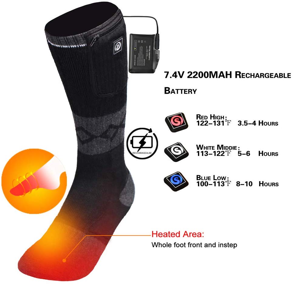 DAY WOLF 7.4V Battery Heated Socks
